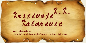 Krstivoje Kolarević vizit kartica